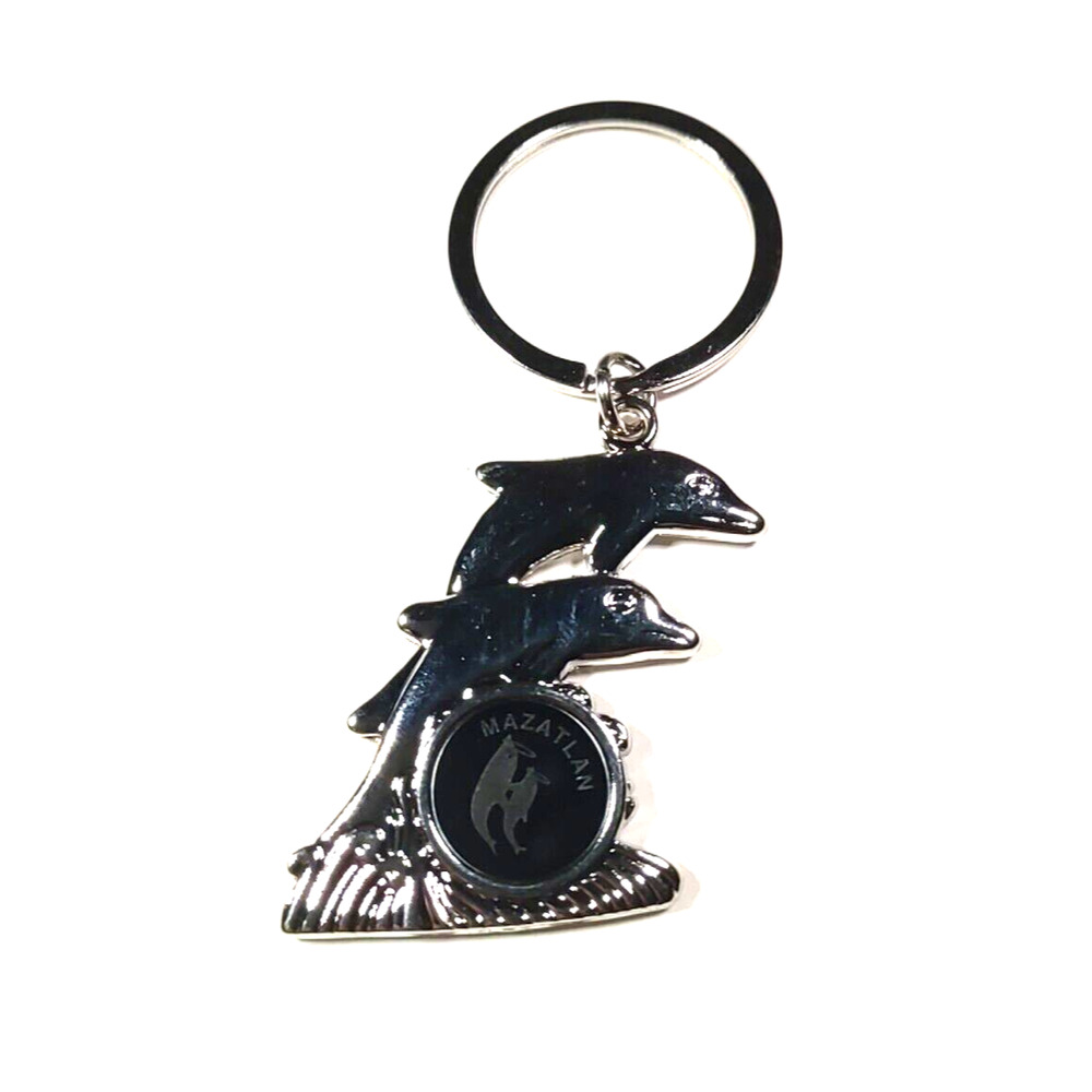 Mazatán Dolphin Silver Tone Keychain
